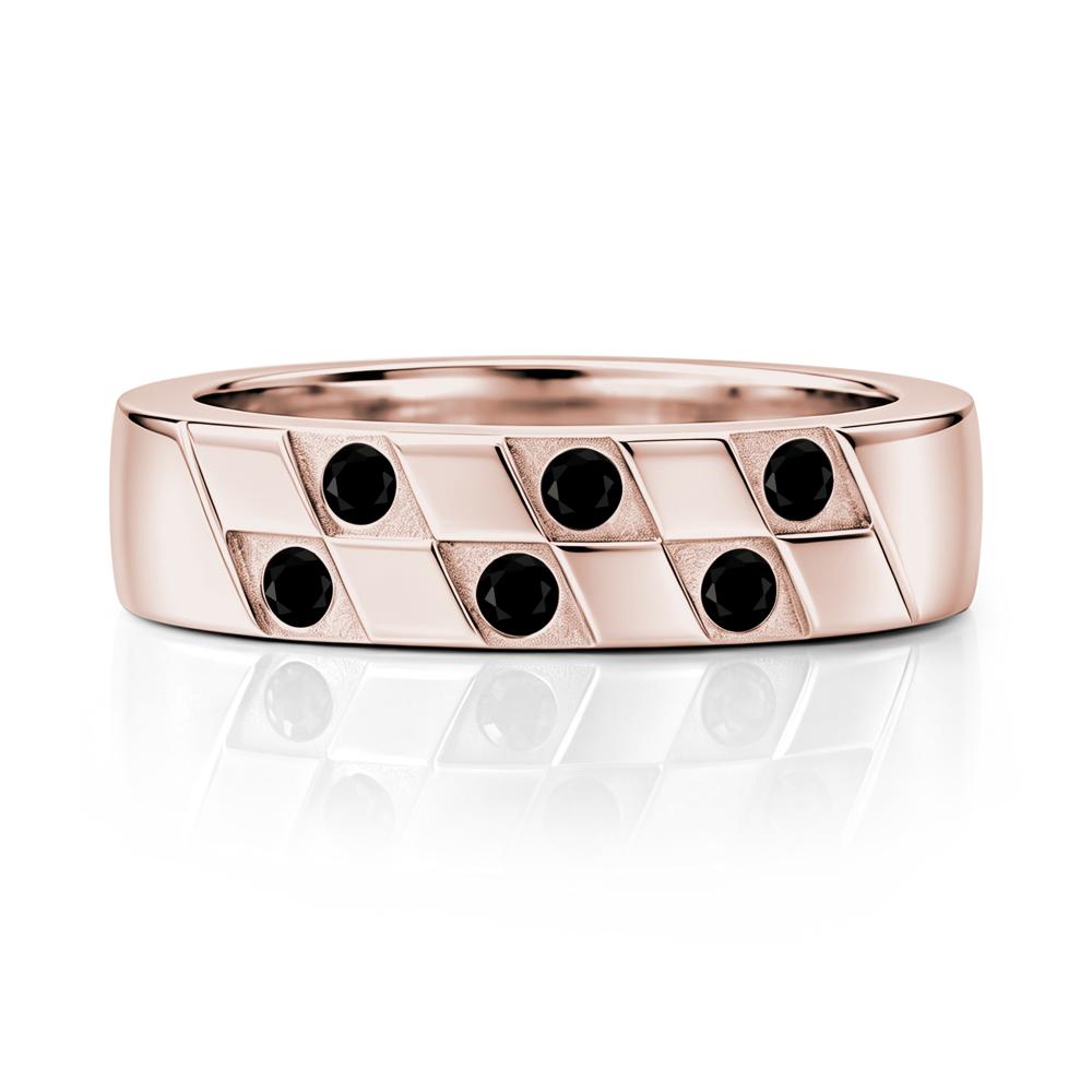 Moonstone Checkerboard Men's Ring - LUO Jewelry #gemstone_Black Spinel