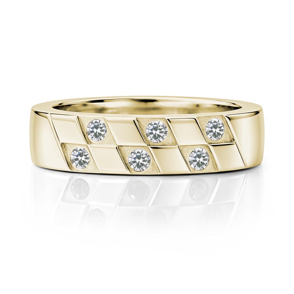 Moonstone Checkerboard Men's Ring - LUO Jewelry #gemstone_Cubic Zirconia