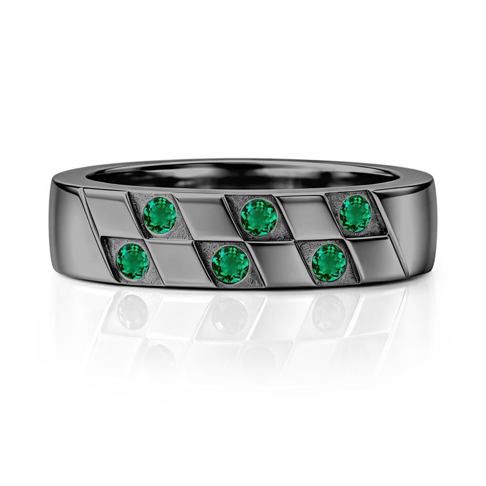 Moonstone Checkerboard Men's Ring - LUO Jewelry #gemstone_Emerald