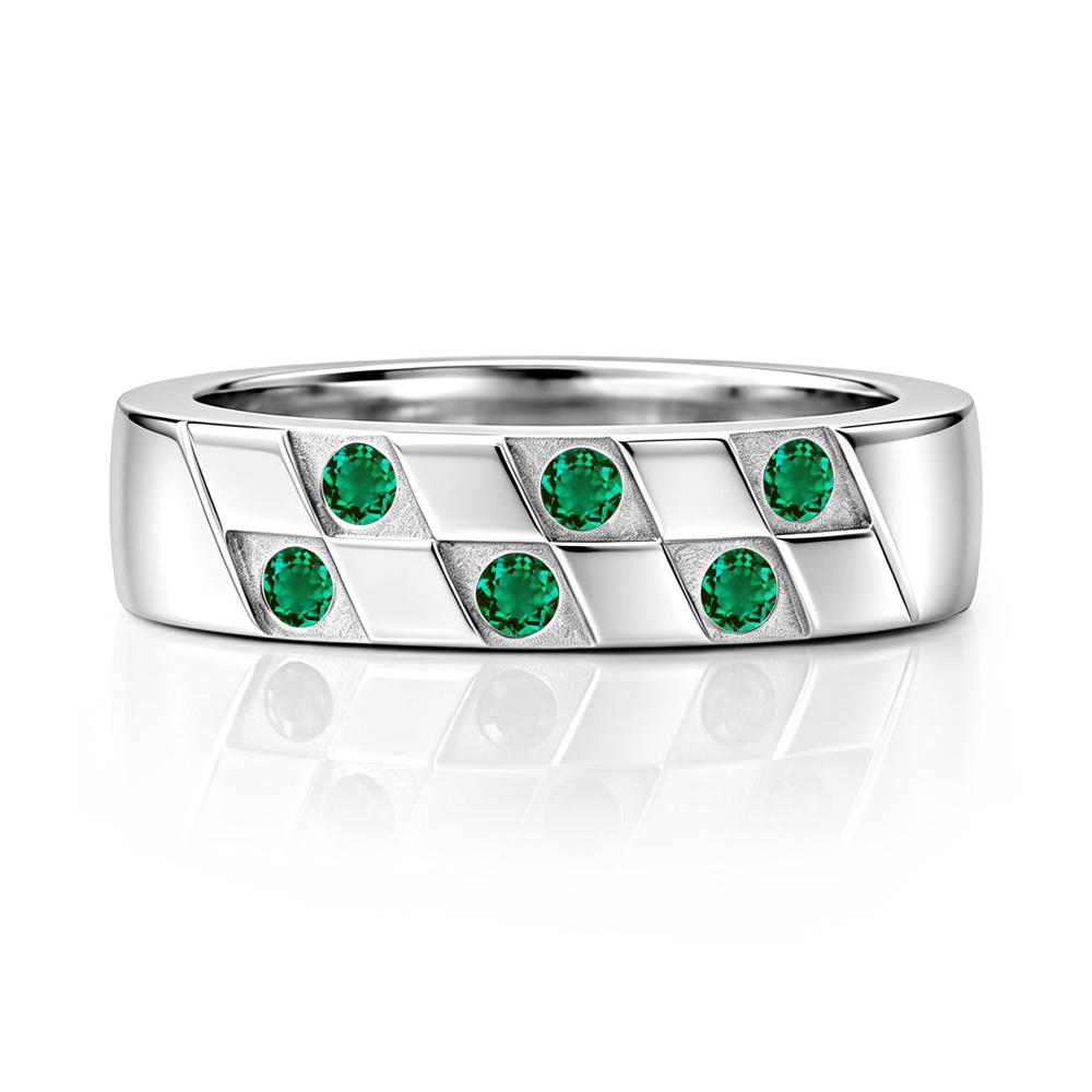 Moonstone Checkerboard Men's Ring - LUO Jewelry #gemstone_Emerald