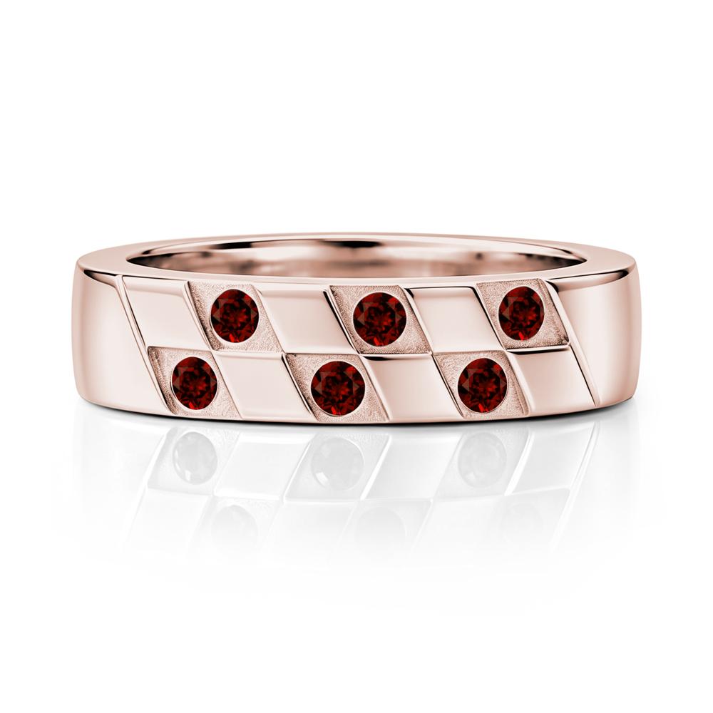 Moonstone Checkerboard Men's Ring - LUO Jewelry #gemstone_Garnet