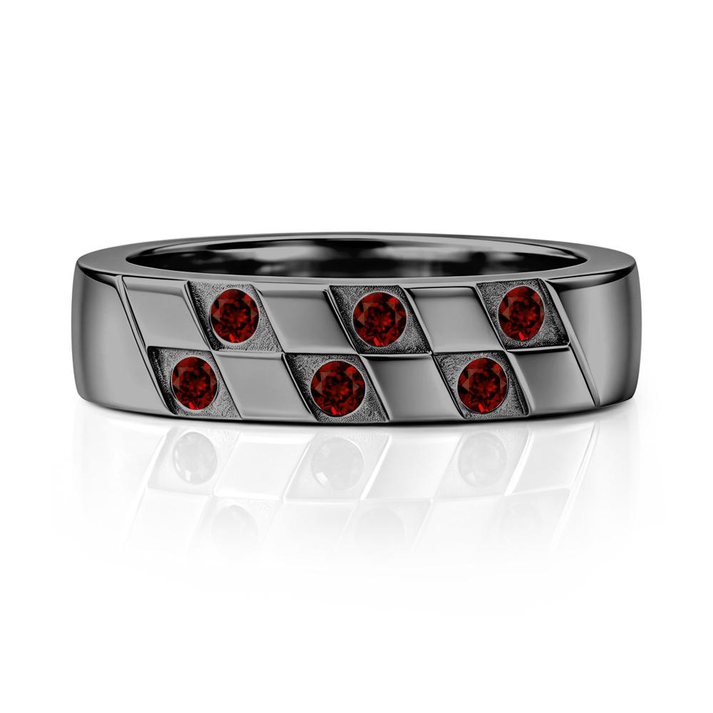 Moonstone Checkerboard Men's Ring - LUO Jewelry #gemstone_Garnet