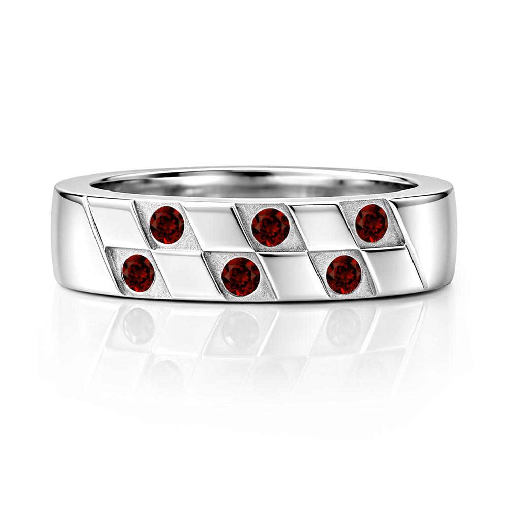 Moonstone Checkerboard Men's Ring - LUO Jewelry #gemstone_Garnet