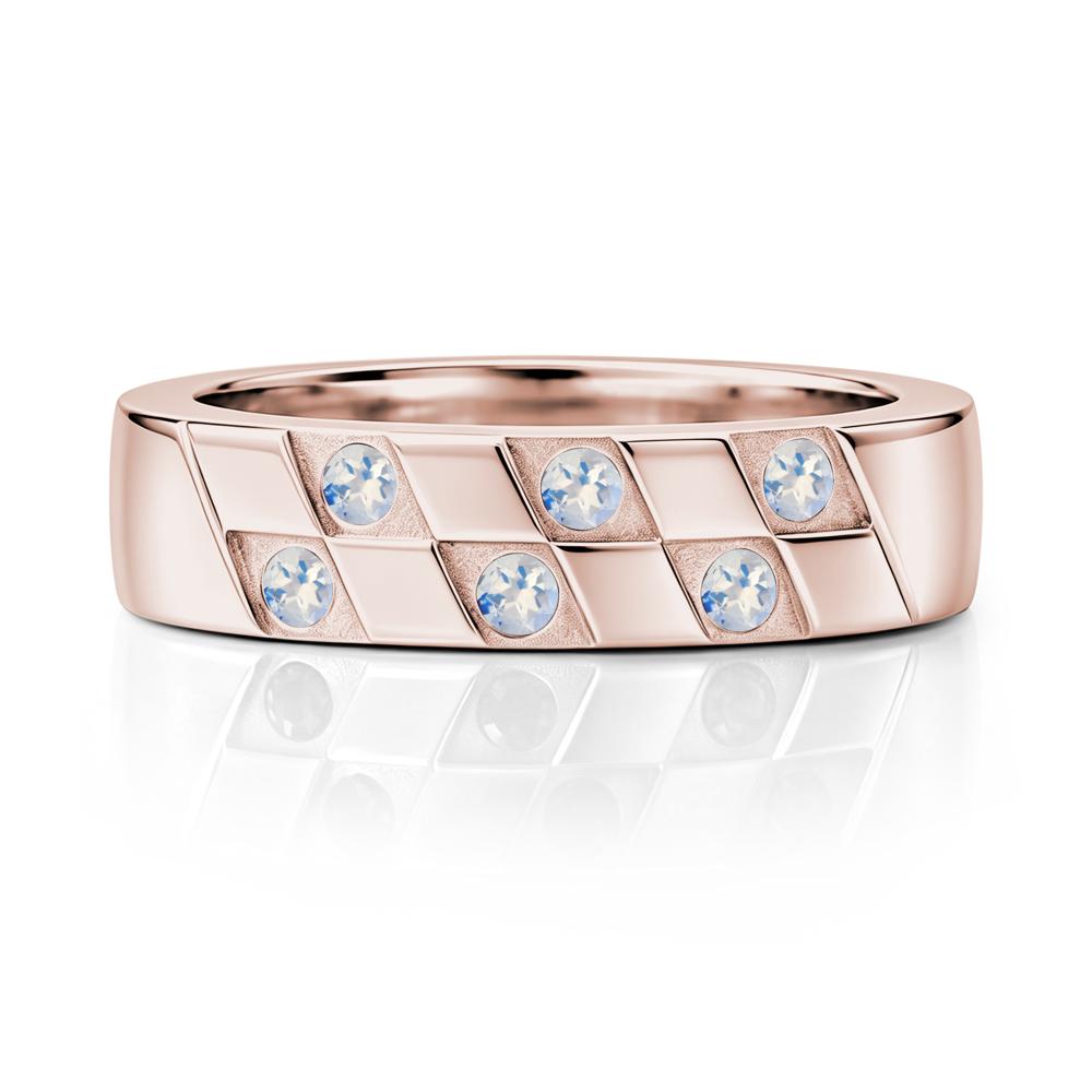 Moonstone Checkerboard Men's Ring - LUO Jewelry #gemstone_Moonstone