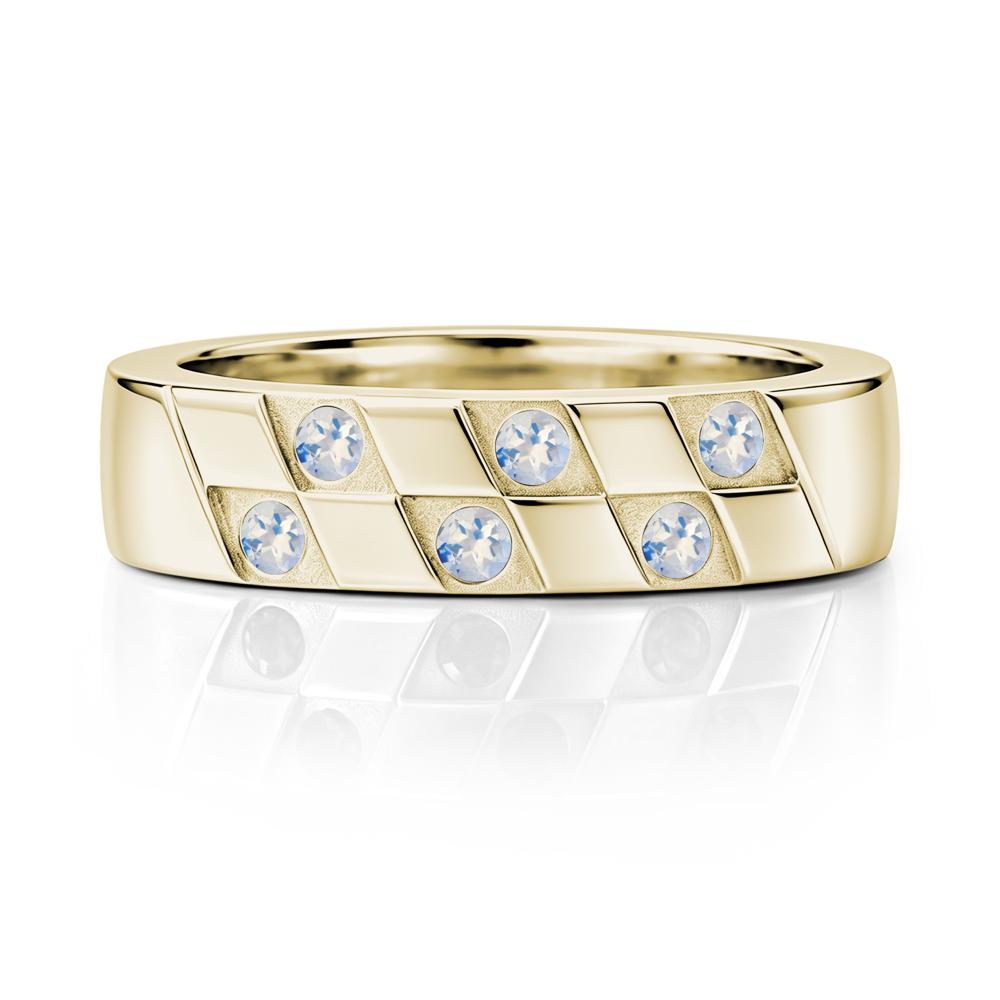 Moonstone Checkerboard Men's Ring - LUO Jewelry #gemstone_Moonstone