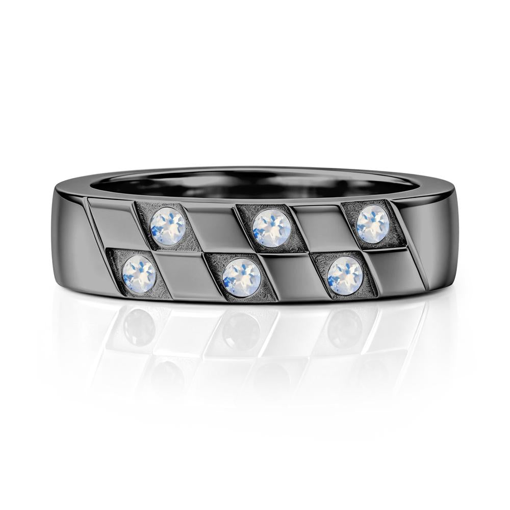 Moonstone Checkerboard Men's Ring - LUO Jewelry #gemstone_Moonstone