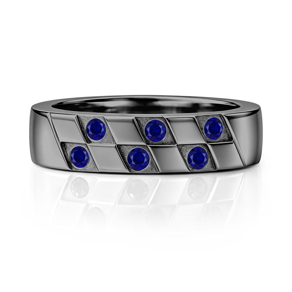 Moonstone Checkerboard Men's Ring - LUO Jewelry #gemstone_Sapphire