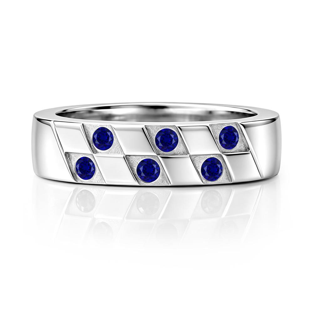 Moonstone Checkerboard Men's Ring - LUO Jewelry #gemstone_Sapphire