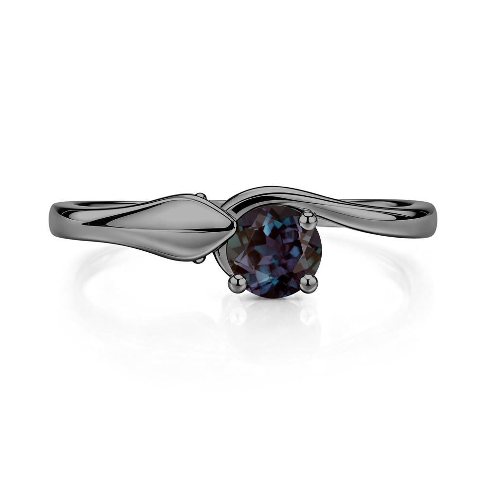 Minimalist Alexandrite Twist Snake Ring - LUO Jewelry #gemstone_Alexandrite