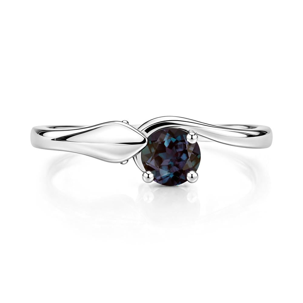 Minimalist Alexandrite Twist Snake Ring - LUO Jewelry #gemstone_Alexandrite