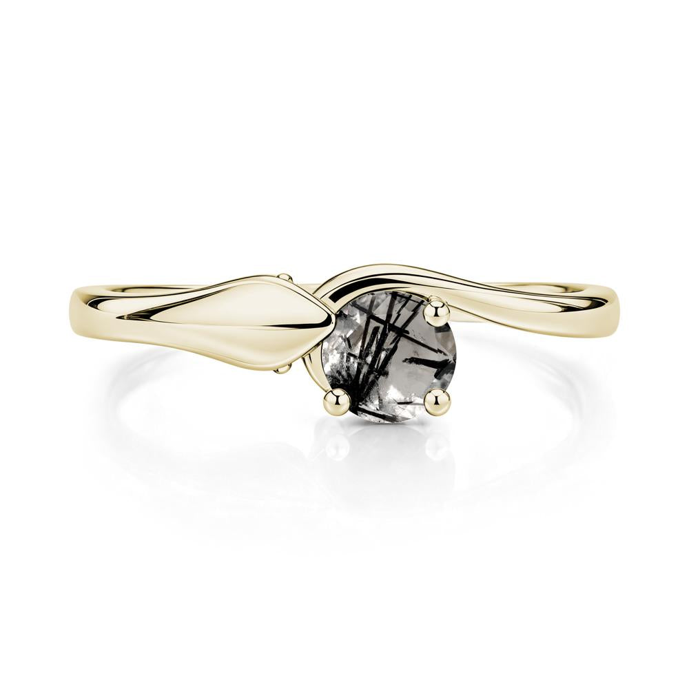 Minimalist Alexandrite Twist Snake Ring - LUO Jewelry #gemstone_Black Rutilated Quartz
