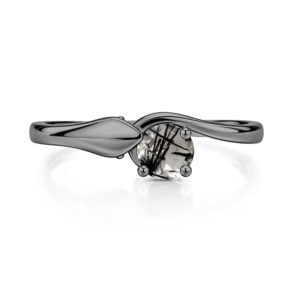 Minimalist Alexandrite Twist Snake Ring - LUO Jewelry #gemstone_Black Rutilated Quartz
