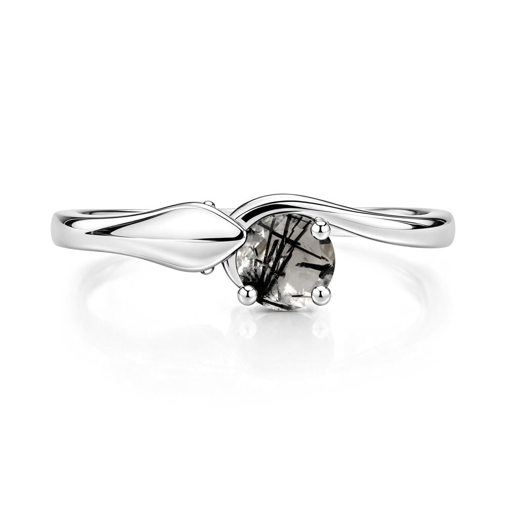 Minimalist Alexandrite Twist Snake Ring - LUO Jewelry #gemstone_Black Rutilated Quartz