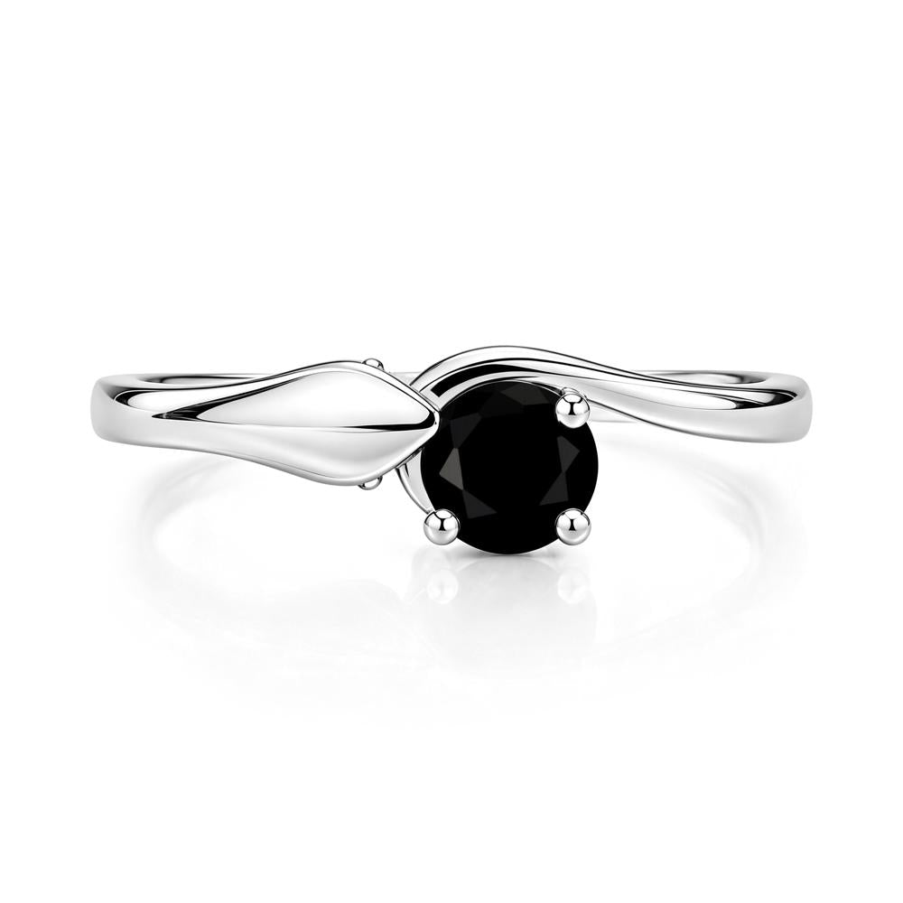 Minimalist Alexandrite Twist Snake Ring - LUO Jewelry #gemstone_Black Spinel