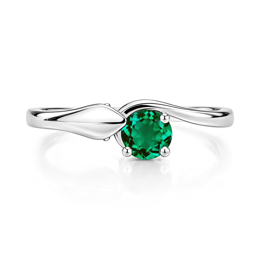 Minimalist Alexandrite Twist Snake Ring - LUO Jewelry #gemstone_Emerald