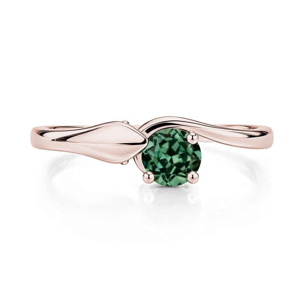 Minimalist Alexandrite Twist Snake Ring - LUO Jewelry #gemstone_Green Sapphire