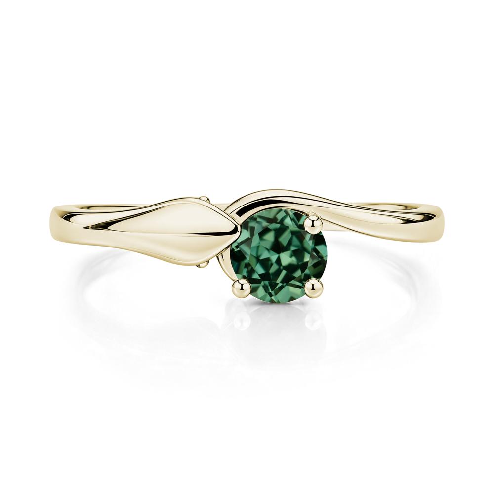 Minimalist Alexandrite Twist Snake Ring - LUO Jewelry #gemstone_Green Sapphire