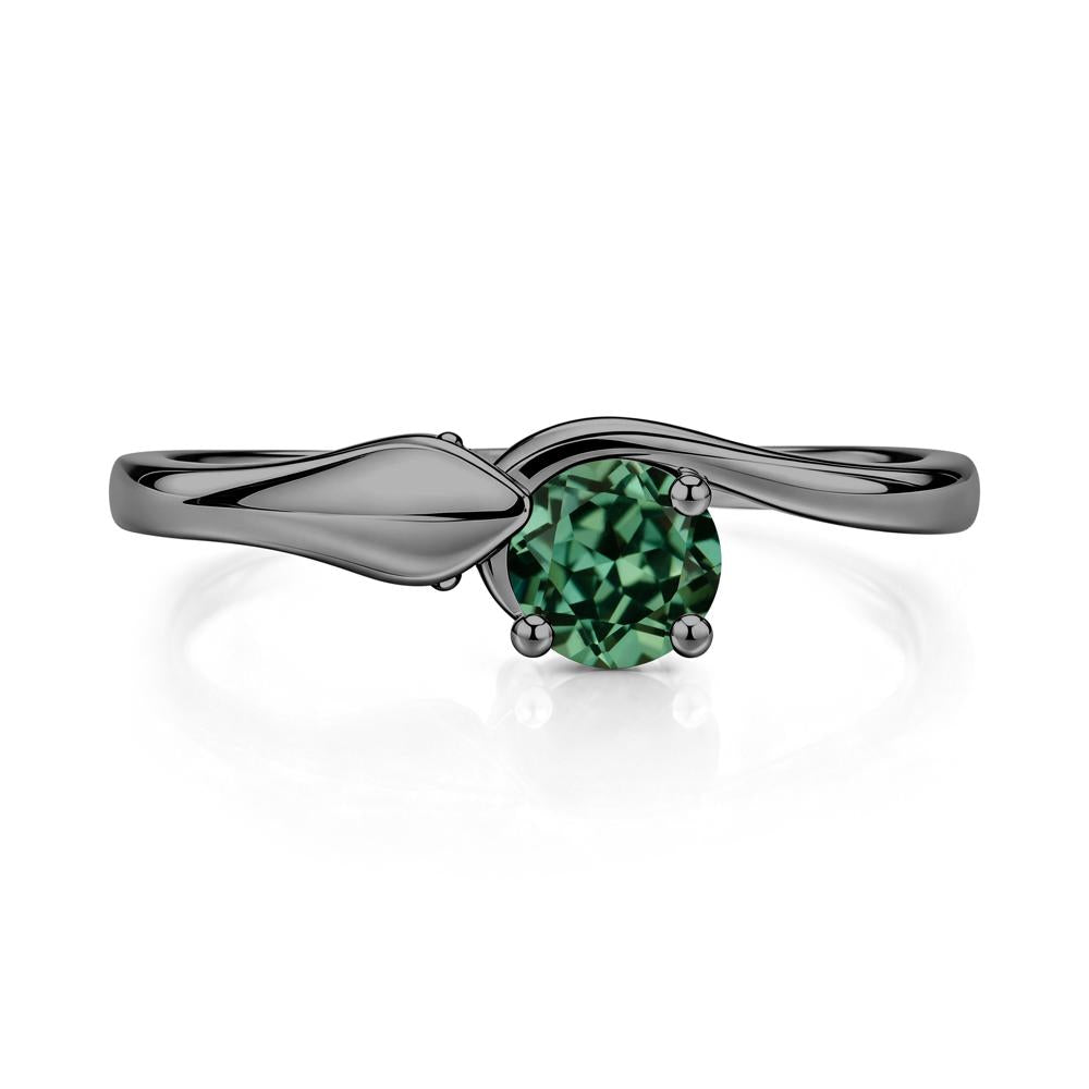 Minimalist Alexandrite Twist Snake Ring - LUO Jewelry #gemstone_Green Sapphire