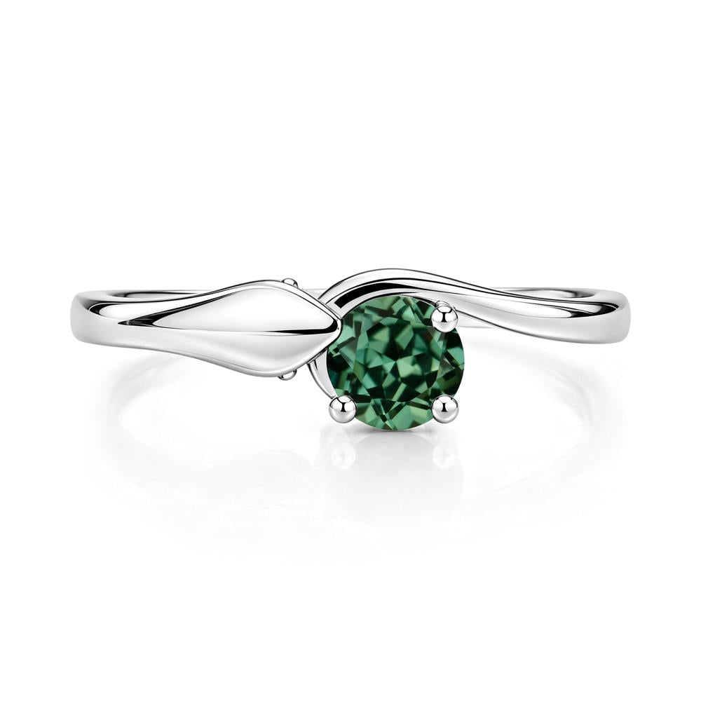 Minimalist Alexandrite Twist Snake Ring - LUO Jewelry #gemstone_Green Sapphire