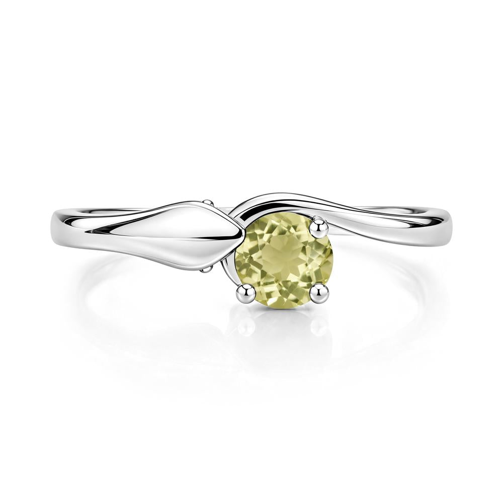 Minimalist Alexandrite Twist Snake Ring - LUO Jewelry #gemstone_Lemon Quartz