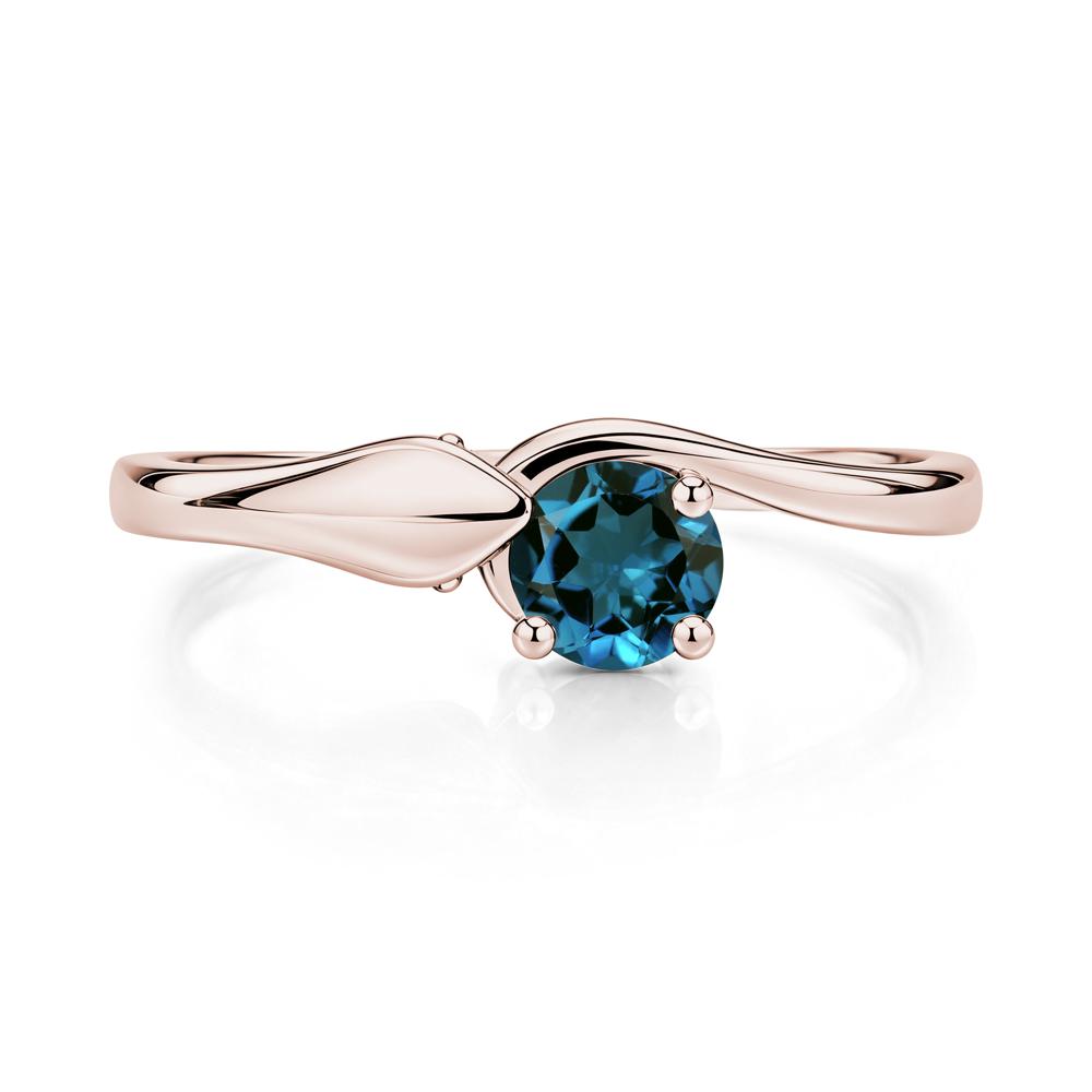 Minimalist Alexandrite Twist Snake Ring - LUO Jewelry #gemstone_London Blue Topaz