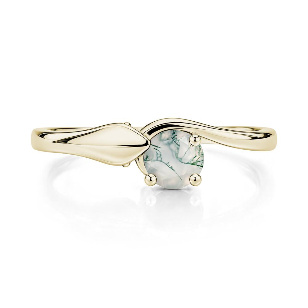 Minimalist Alexandrite Twist Snake Ring - LUO Jewelry #gemstone_Moss Agate