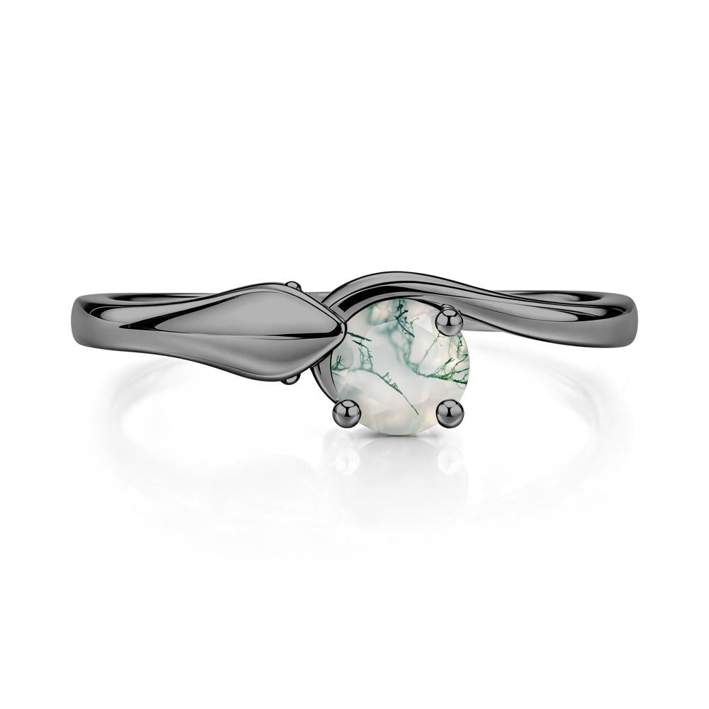 Minimalist Alexandrite Twist Snake Ring - LUO Jewelry #gemstone_Moss Agate