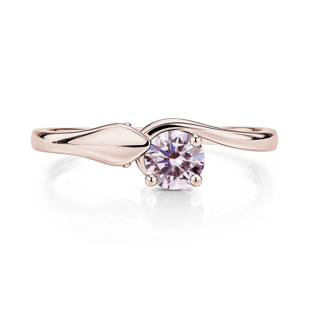 Minimalist Alexandrite Twist Snake Ring - LUO Jewelry #gemstone_Pink Cubic Zirconia