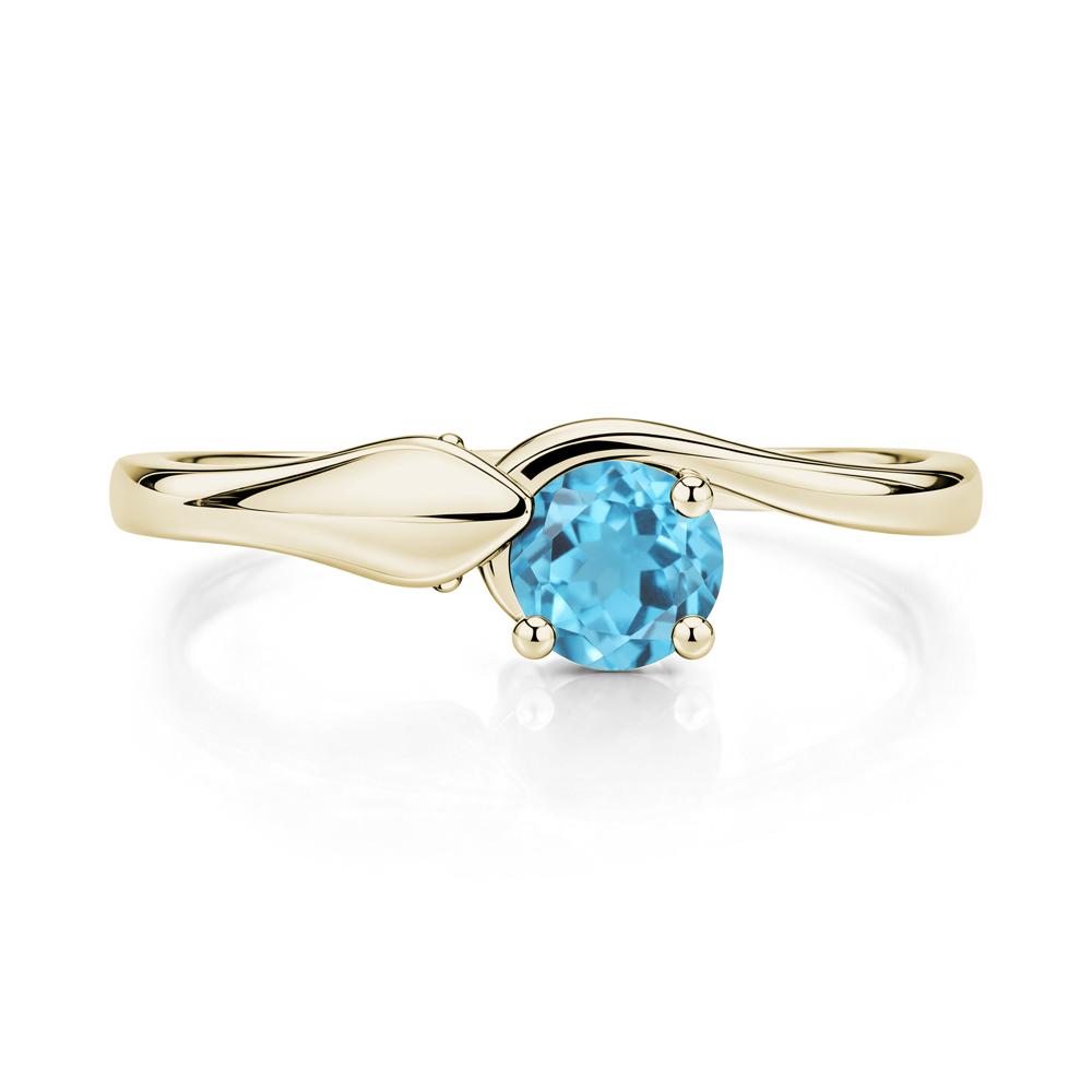 Minimalist Alexandrite Twist Snake Ring - LUO Jewelry #gemstone_Swiss Blue Topaz