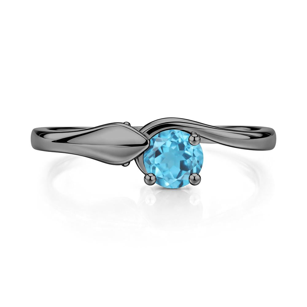 Minimalist Alexandrite Twist Snake Ring - LUO Jewelry #gemstone_Swiss Blue Topaz
