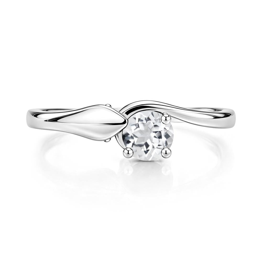 Minimalist Alexandrite Twist Snake Ring - LUO Jewelry #gemstone_White Topaz