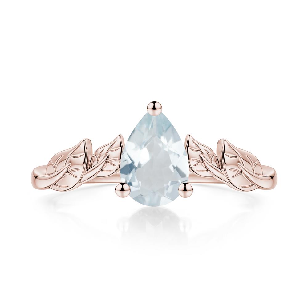 Pear Cut Amethyst Leaf Ring for Women - LUO Jewelry #gemstone_Aquamarine