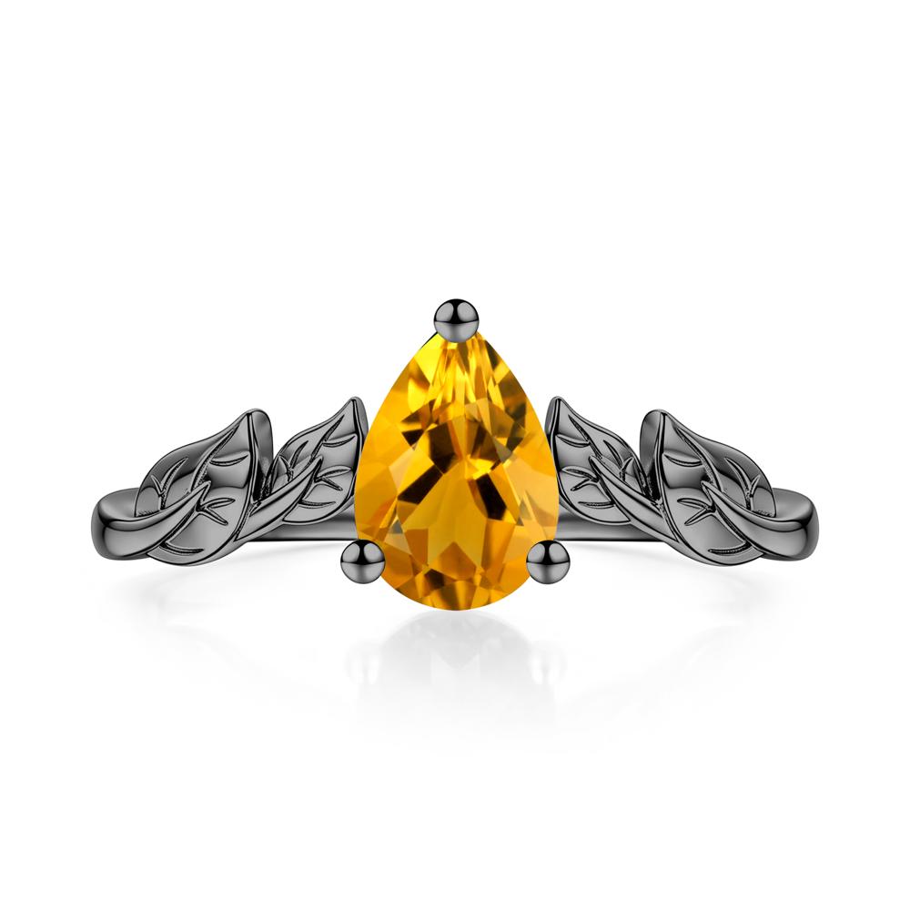 Pear Cut Amethyst Leaf Ring for Women - LUO Jewelry #gemstone_Citrine