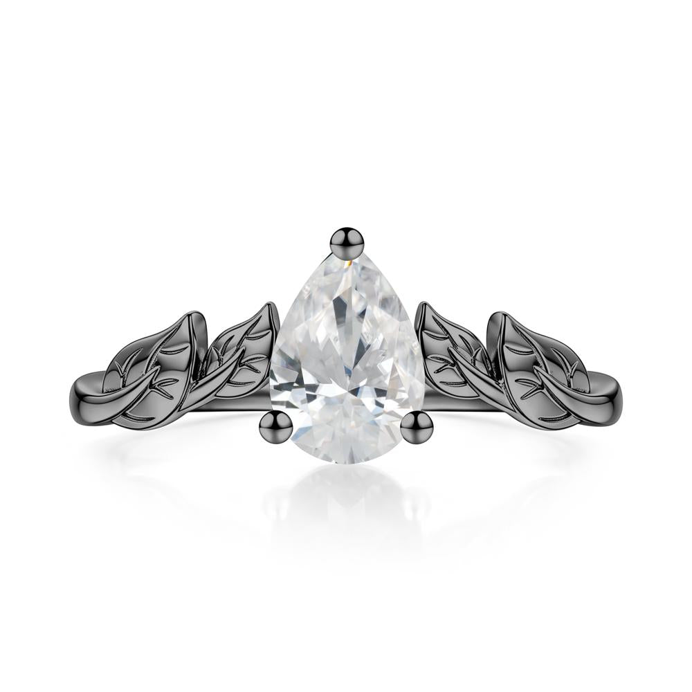 Pear Cut Amethyst Leaf Ring for Women - LUO Jewelry #gemstone_Cubic Zirconia