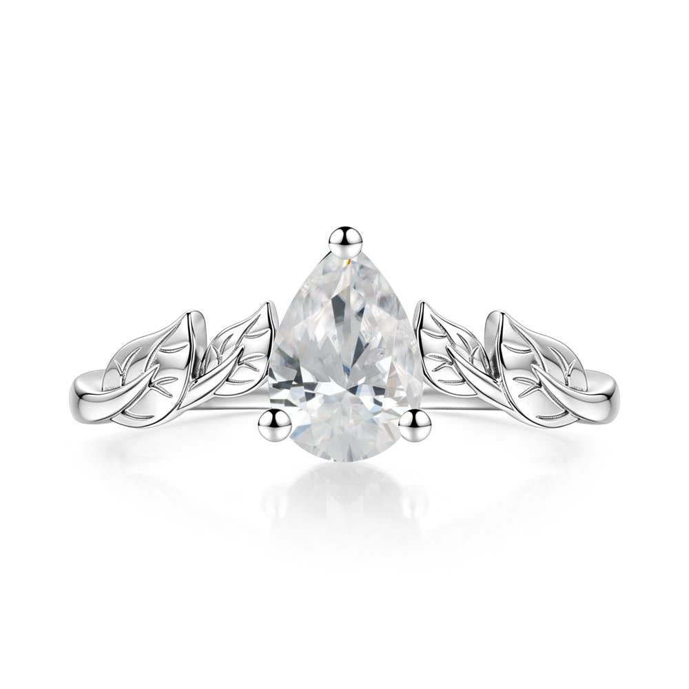 Pear Cut Amethyst Leaf Ring for Women - LUO Jewelry #gemstone_Cubic Zirconia