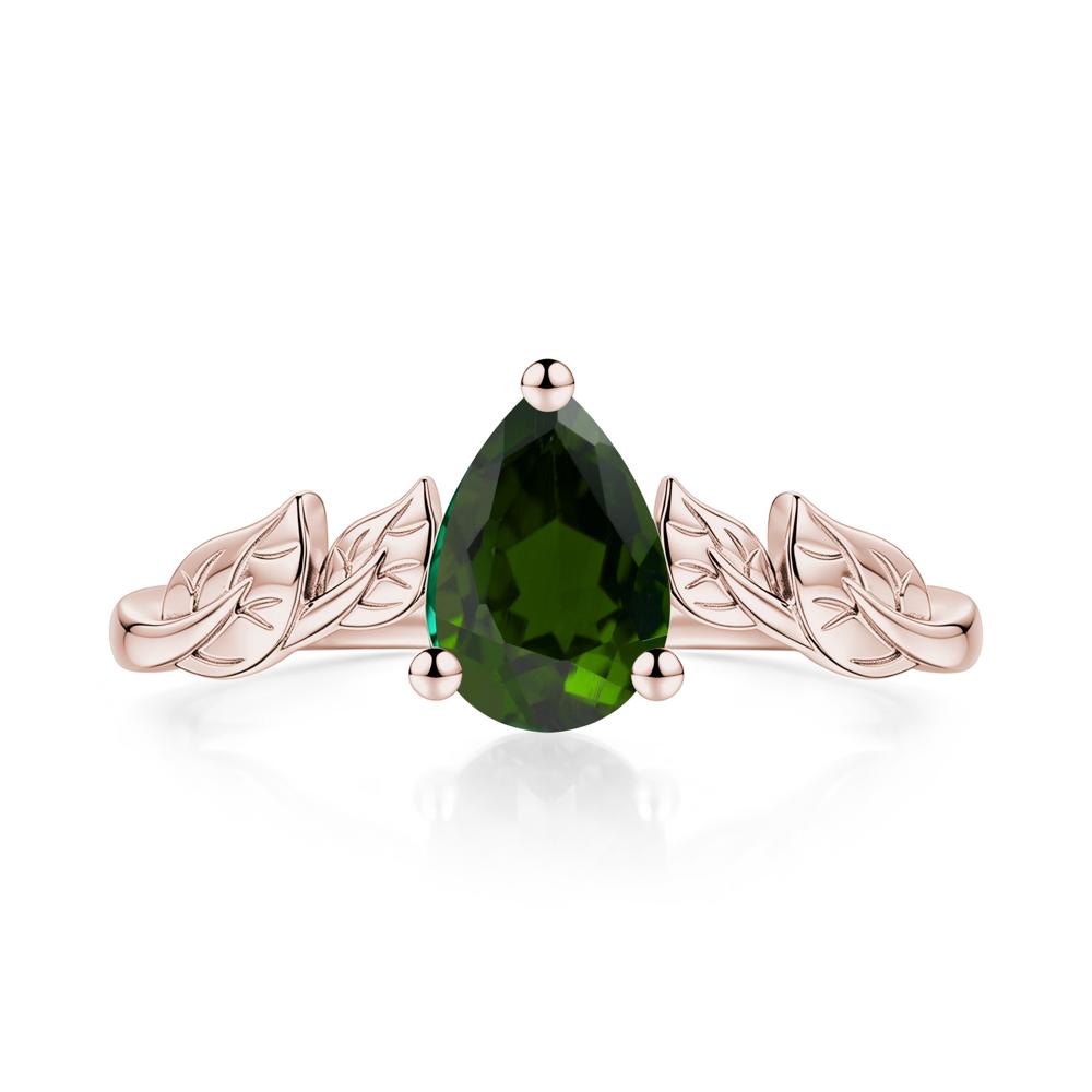 Pear Cut Amethyst Leaf Ring for Women - LUO Jewelry #gemstone_Diopside