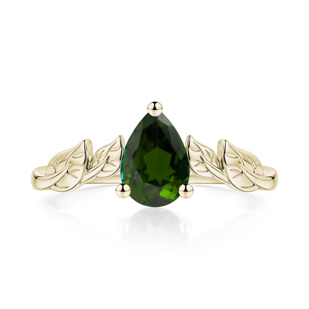 Pear Cut Amethyst Leaf Ring for Women - LUO Jewelry #gemstone_Diopside