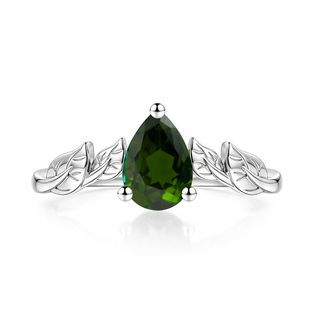 Pear Cut Amethyst Leaf Ring for Women - LUO Jewelry #gemstone_Diopside