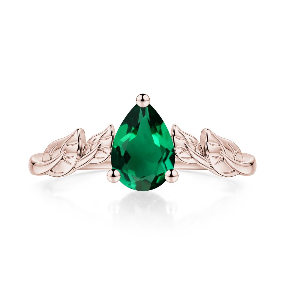 Pear Cut Amethyst Leaf Ring for Women - LUO Jewelry #gemstone_Emerald