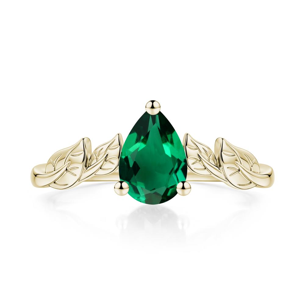 Pear Cut Amethyst Leaf Ring for Women - LUO Jewelry #gemstone_Emerald