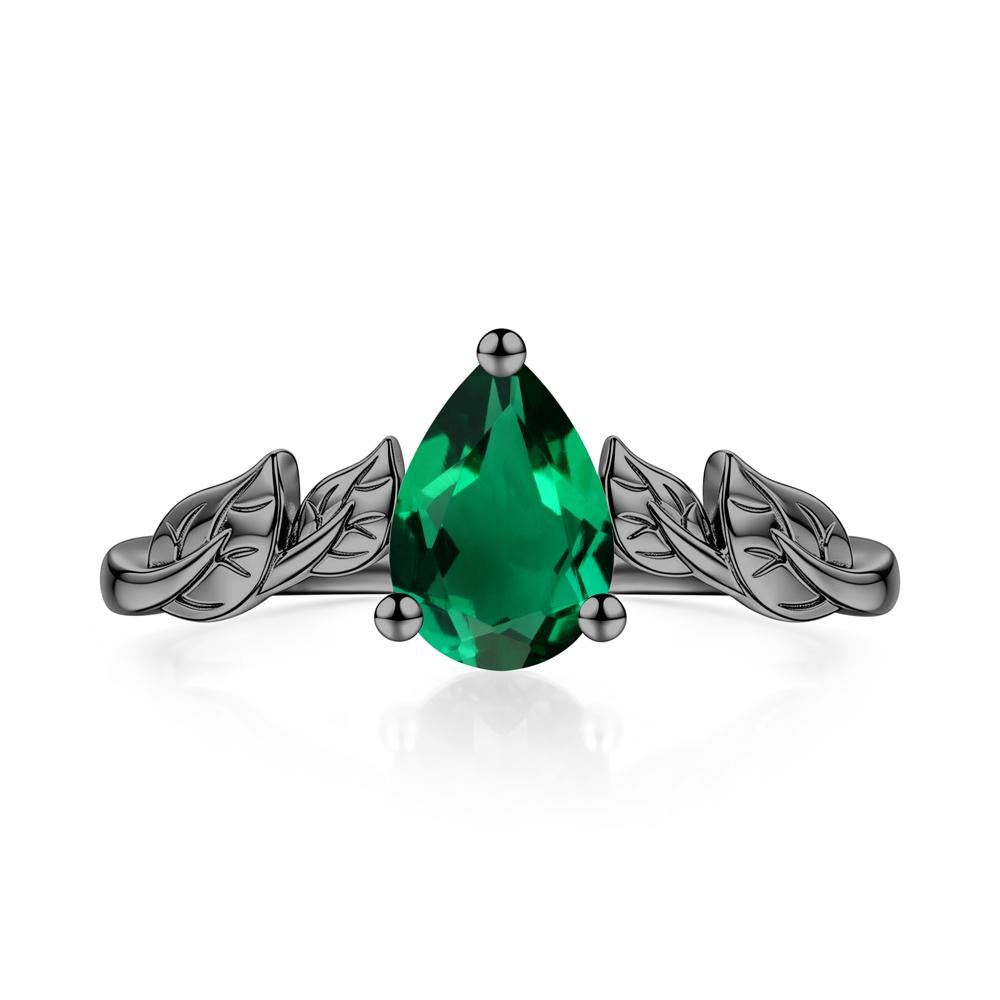 Pear Cut Amethyst Leaf Ring for Women - LUO Jewelry #gemstone_Emerald