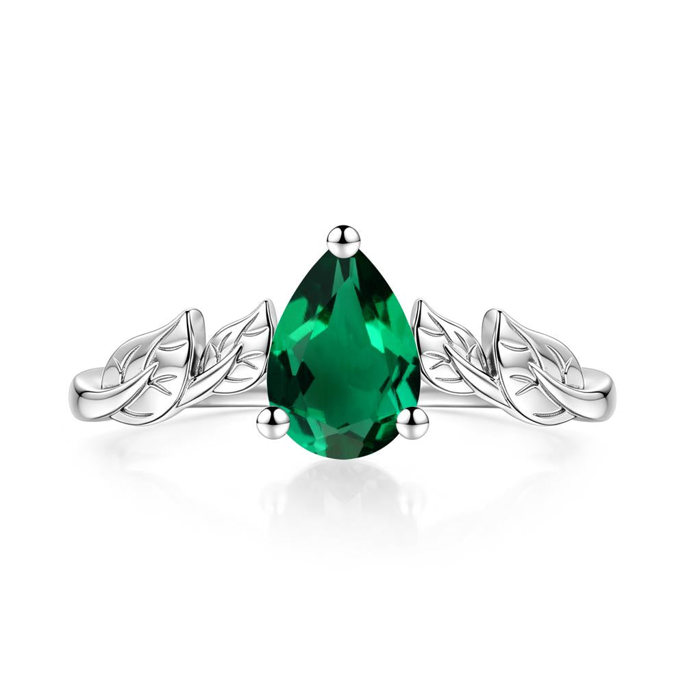 Pear Cut Amethyst Leaf Ring for Women - LUO Jewelry #gemstone_Emerald