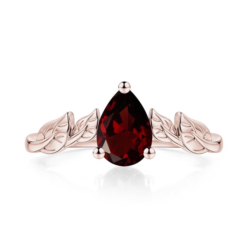 Pear Cut Amethyst Leaf Ring for Women - LUO Jewelry #gemstone_Garnet