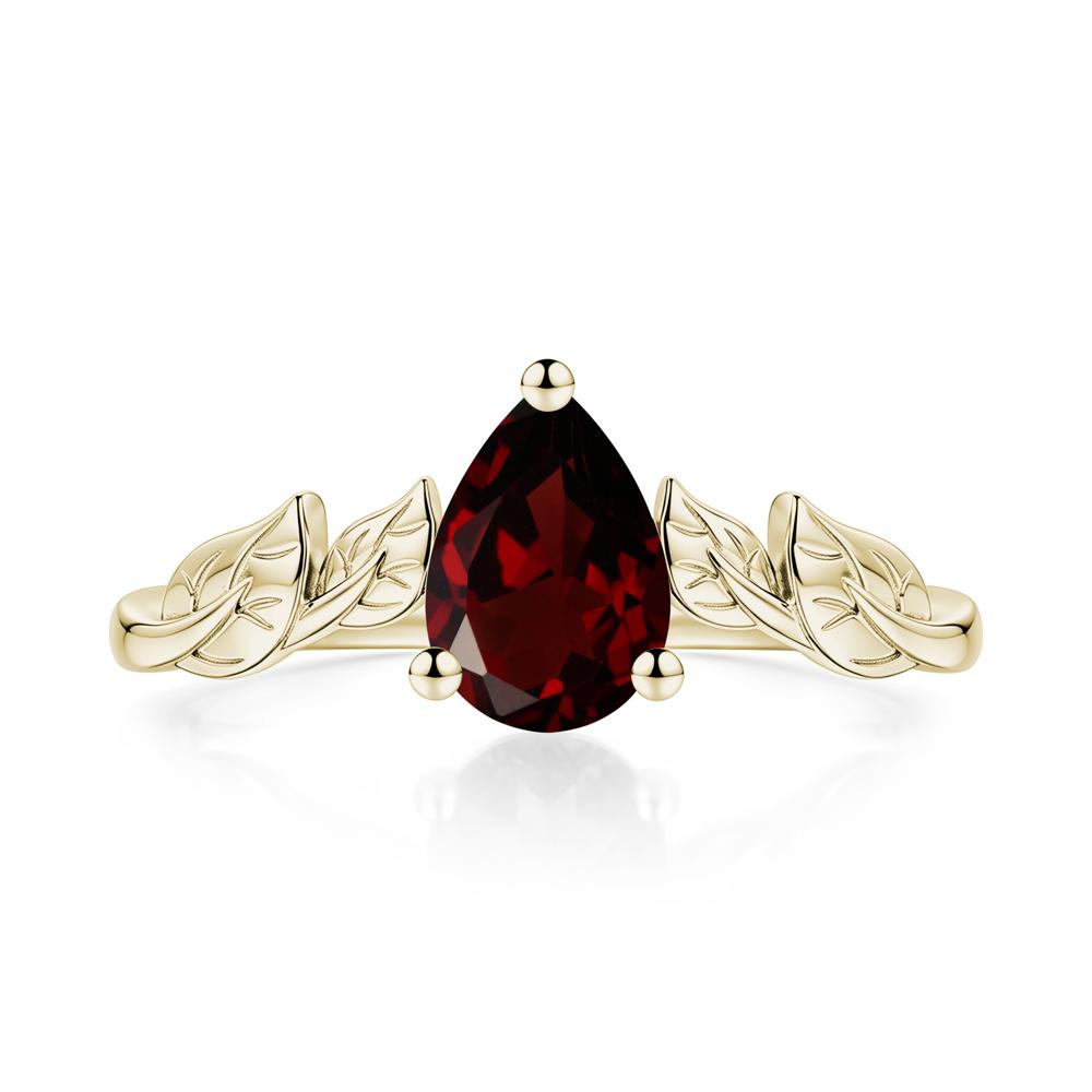 Pear Cut Amethyst Leaf Ring for Women - LUO Jewelry #gemstone_Garnet