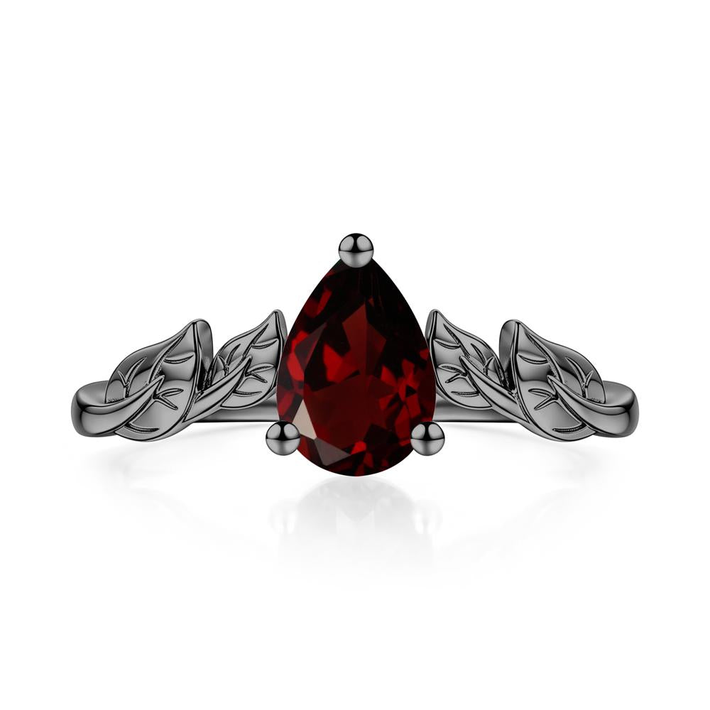 Pear Cut Amethyst Leaf Ring for Women - LUO Jewelry #gemstone_Garnet