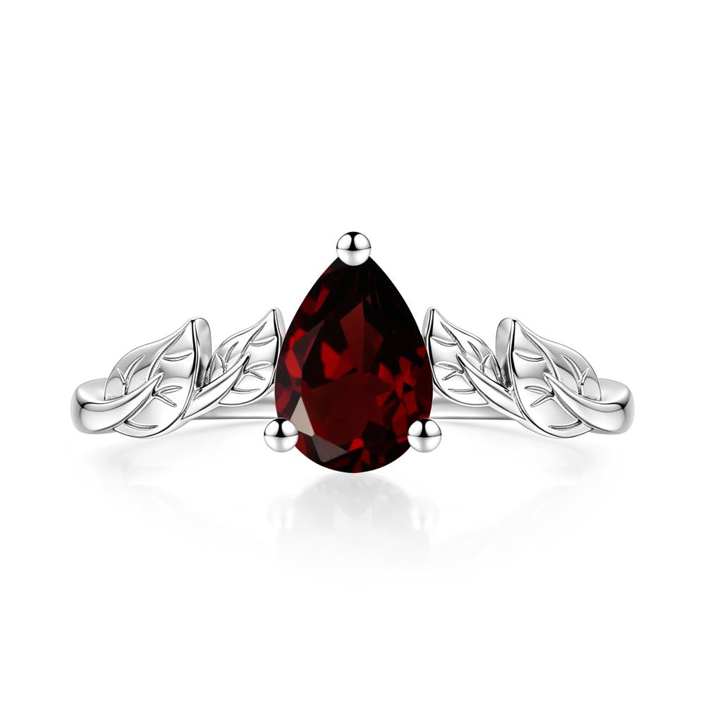 Pear Cut Amethyst Leaf Ring for Women - LUO Jewelry #gemstone_Garnet