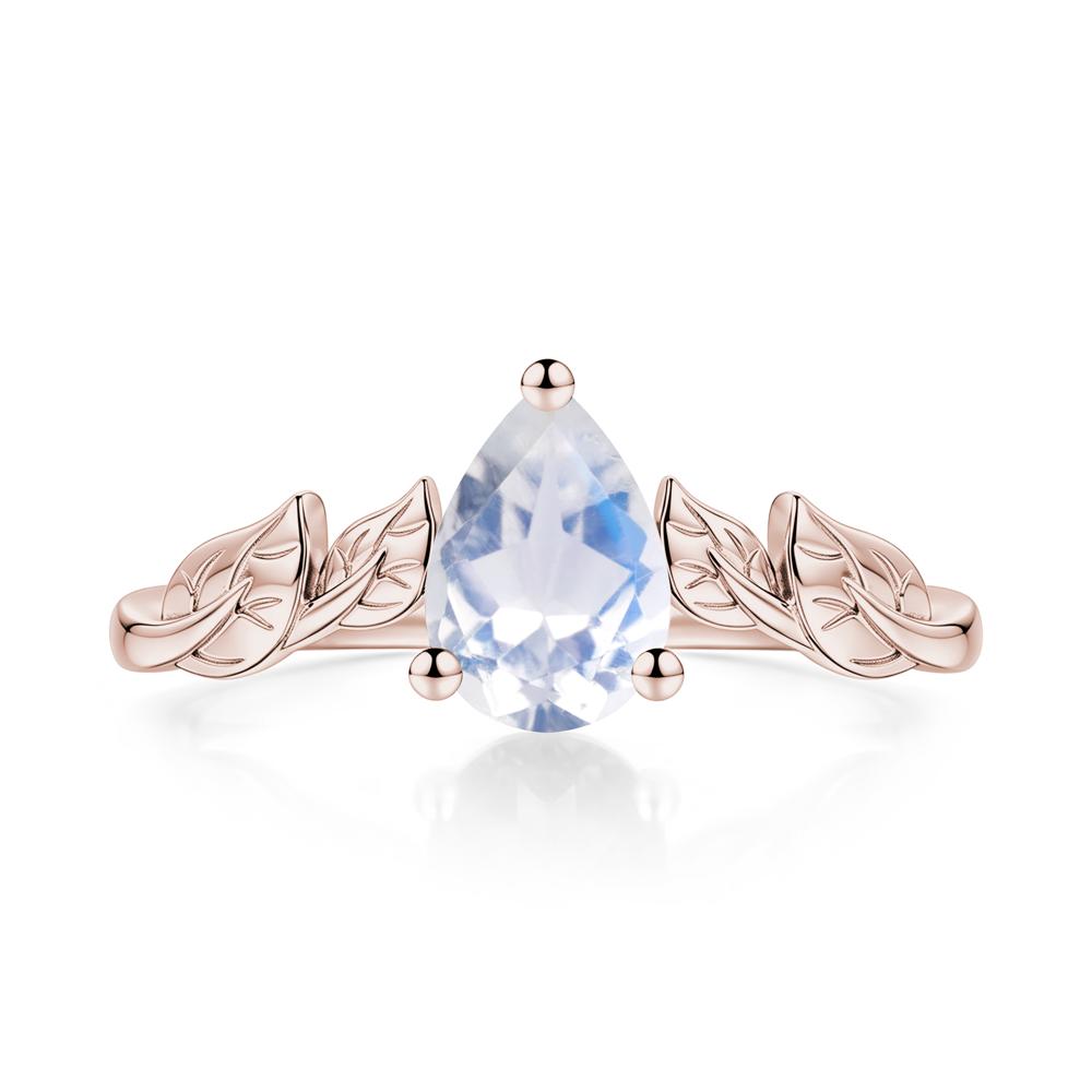 Pear Cut Amethyst Leaf Ring for Women - LUO Jewelry #gemstone_Moonstone