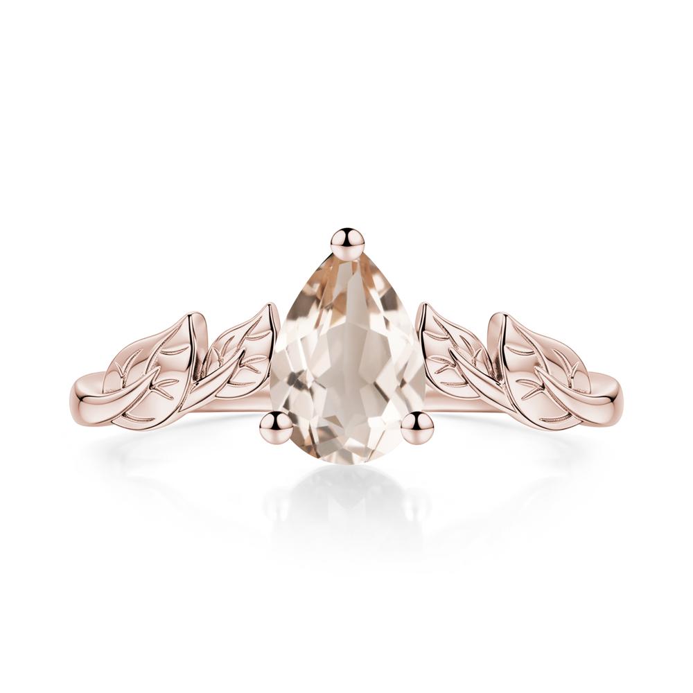 Pear Cut Amethyst Leaf Ring for Women - LUO Jewelry #gemstone_Morganite