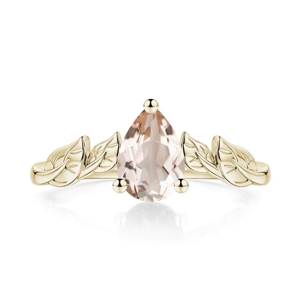 Pear Cut Amethyst Leaf Ring for Women - LUO Jewelry #gemstone_Morganite