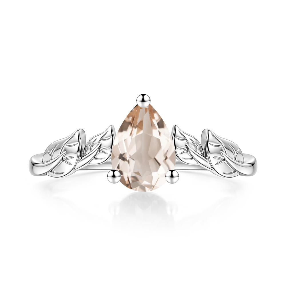 Pear Cut Amethyst Leaf Ring for Women - LUO Jewelry #gemstone_Morganite